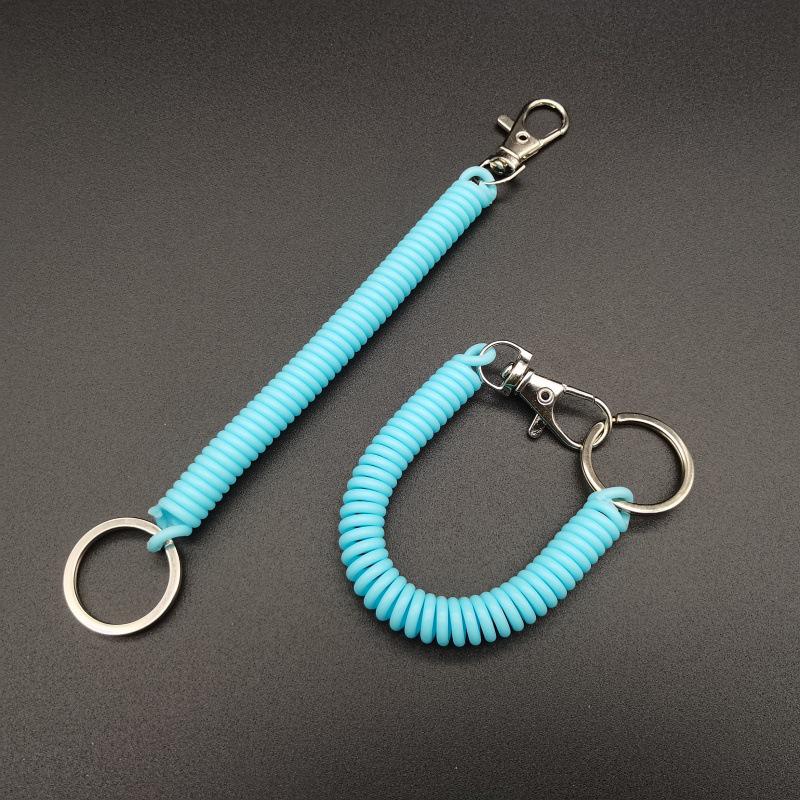 Разноцветный брелок-пружинка из ЭВА: Выдвижной шнурок-ремешок для телефона против потери Alloy Buckle + 25mm Flat Ring