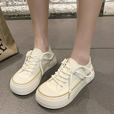 Platform Canvas Shoes Women's Summer New Versatile Retro Breathable Heightening Student Leisure Sports Board Shoes