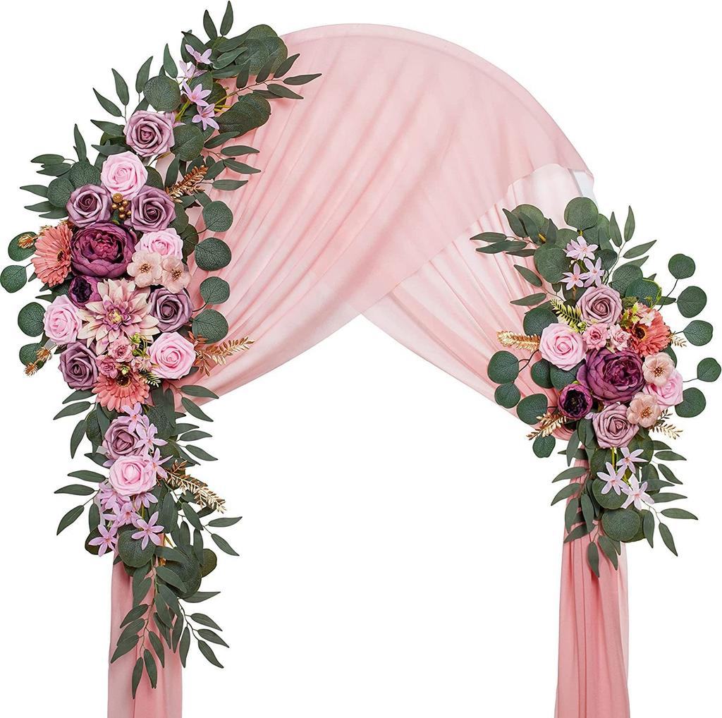 Wedding Arrangement Three-Piece Arch Flower Welcome Area Arch Door Banquet Style Dining Table Door Decoration Simulation Flower