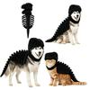 Halloween Dinosaurierskelett Kostüm für Haustiere, Skelettschädel und Rippen Design Outfit mit gepolsterter Wirbelsäule und Schwanz für Hunde und Katzen Cosplay