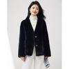 Women's Chic Collarless Faux Fur Coat