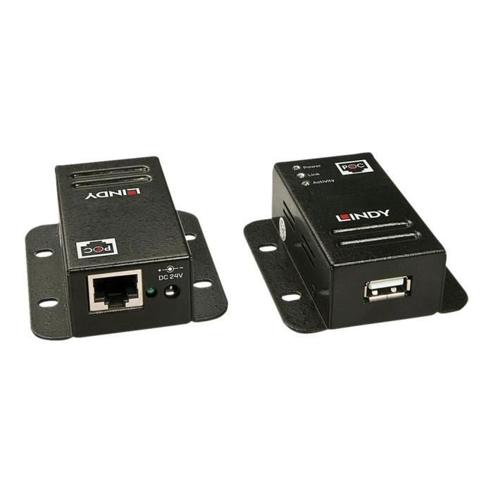 Câble De Rallonge USB 2.0 - LINDY - Cat.5 - Jusqu'à 50 M - Alimentation Par Câble - Noir