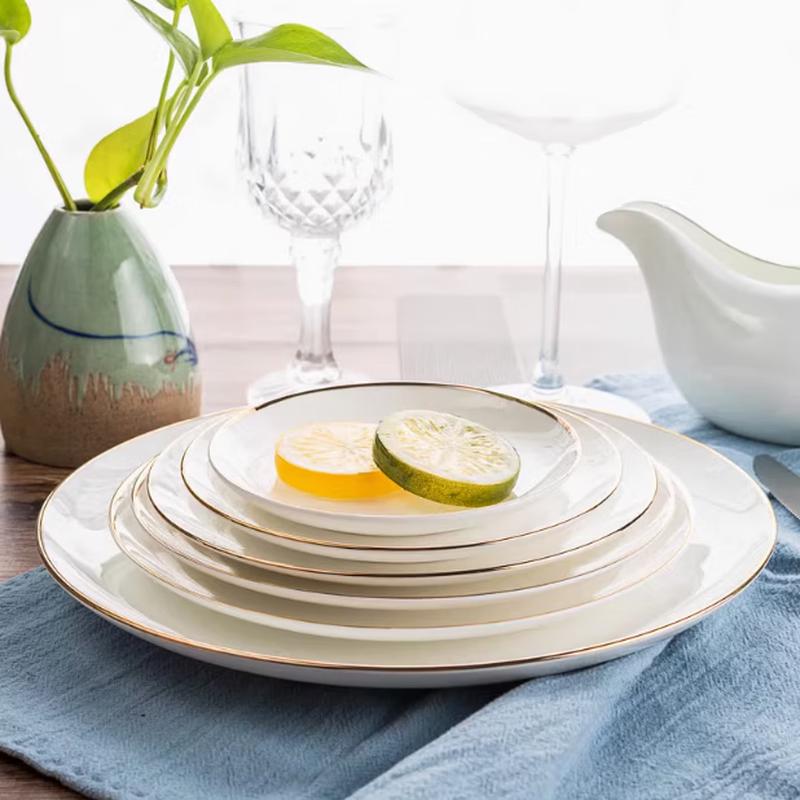 SIFAR Keramik-Essteller mit Goldrand