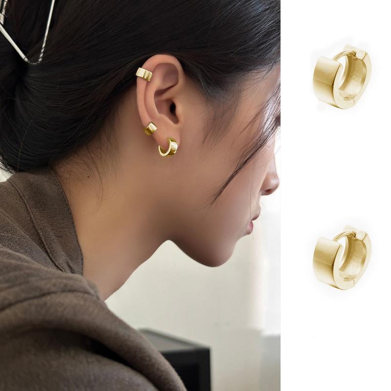 

Жіночі сережки-кільця вегетаріанські, сережки-цвяхи в вухову кістку, нішеві сережки, сережки-затискачі для вух зі старшим відчуттям, елегантні прості легкі мінімалістичні сережки-кільця