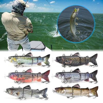 13CM/35G Elektrischer Angelköder mit mehreren Gelenken und Haken, USB-aufladbar, LED-Leucht-Swimbait, Roboter-Kunstköder, Angelzubehör