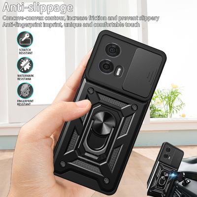Pentru Motorola Edge 50 Fusion Carcasă Armor Camera Lens Protector Telefon Carcasă Moto Edge 50 Fusion Funda Magnetic Holder Ring Back Cover
