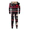 Christmas Print Family Matching Hooded Long Sleeved Zippered Jumpsuit Set