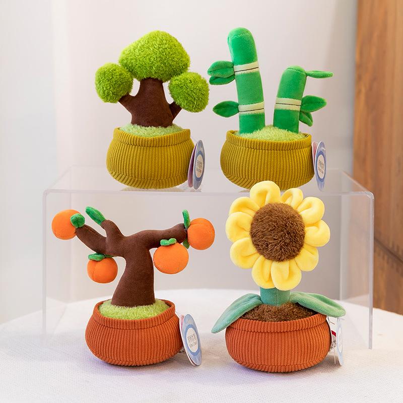 New Creative Tulip Potted Plush Toy Doll Machine Birthday Cake Doll Home Ornament