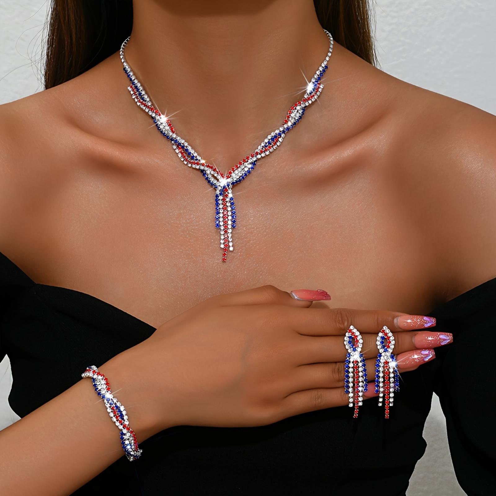 Independence Day Fashion Earrings, Headpieces, Hand Accessories Set one size