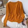 2026 Autumn/Winter Women's Stylish V-Neck Long-Sleeve Button-Up Sweater for Layering