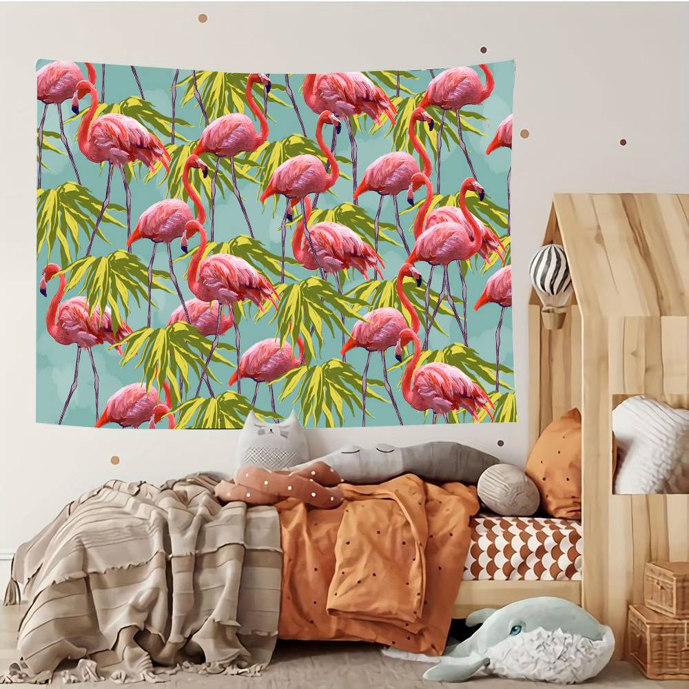 Cartoon Pink Flamingo Bird Tapestry Customizable Tapestries Of Various Styleswall Hanging Celebrity Photo Printingwall Hanging