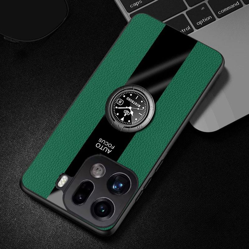 Magnetic Holder Shockproof Cover For Oppo Find X9 X9Pro PU Leather Matte Silicone Shell Soft Frame Bumper Case For Find X9 Pro