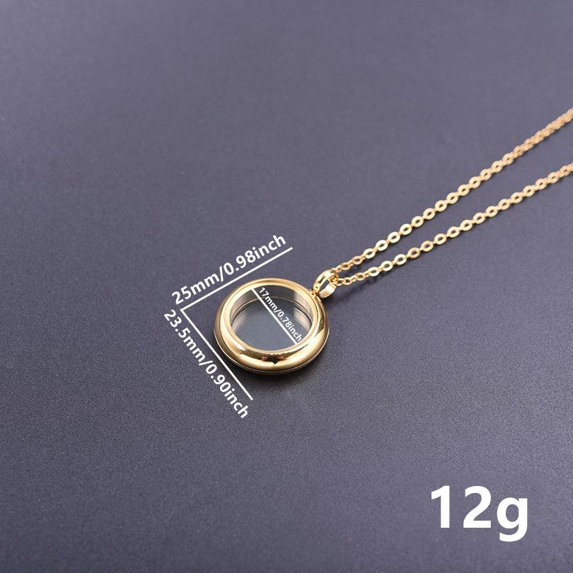 1Pc Stainless Steel Openable Glass Medaillon Coin Holder Collar Jewelry Round Reliquary Photo Floating Locket Pendant Necklaces