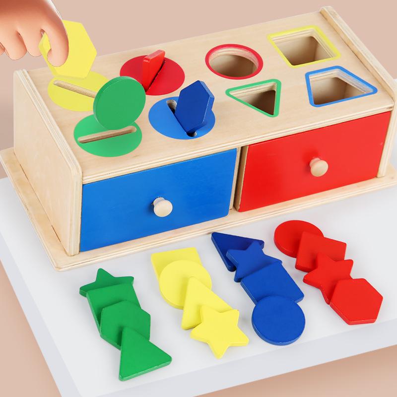 Montessori Early Education Shape & Color Sorting Building Blocks for Children
