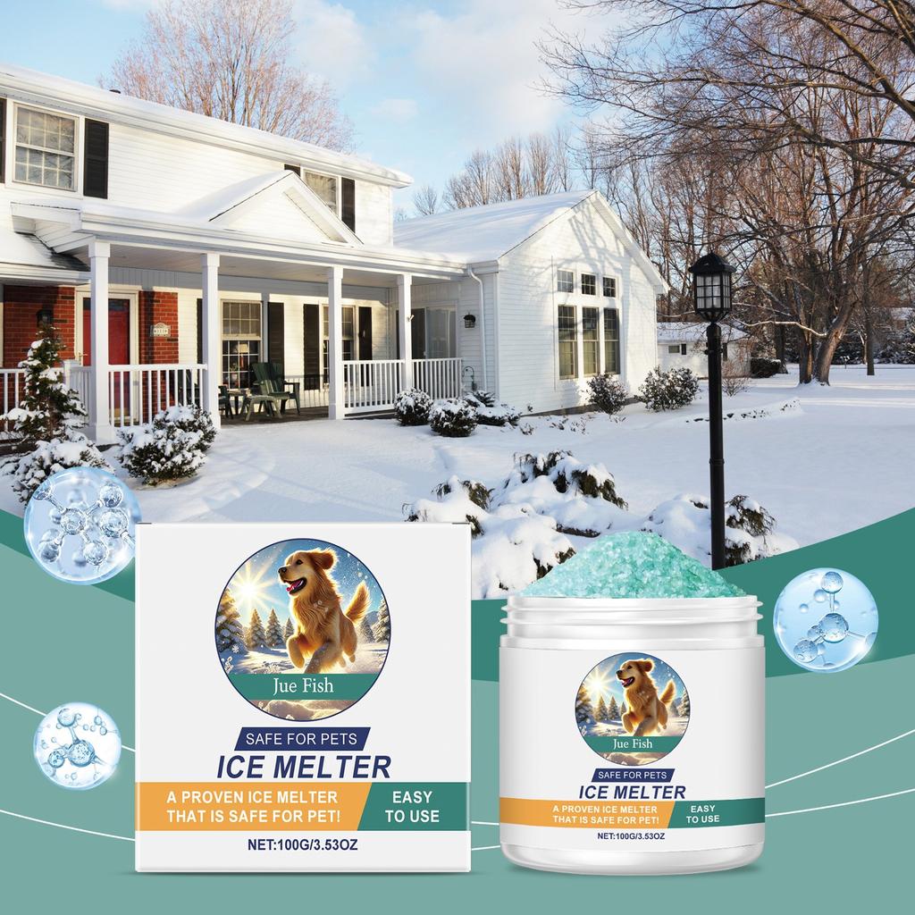 Pet Safe Ice Melter Snow Ice Melting Pet Friendly , Green For Snow Removal And Icing , Sidewalk ,100g