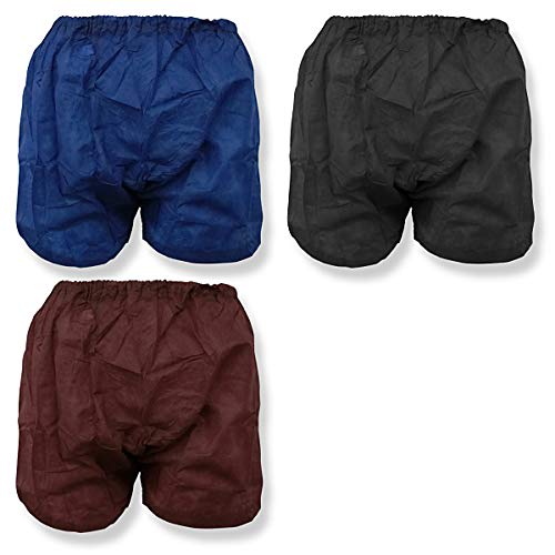 

Disposable / 30 count [Paper Pants] Unisex / Paper Trunks Navy / Brown / Black (10 counts of each color) One Size Fits All (For beauty salons, massage