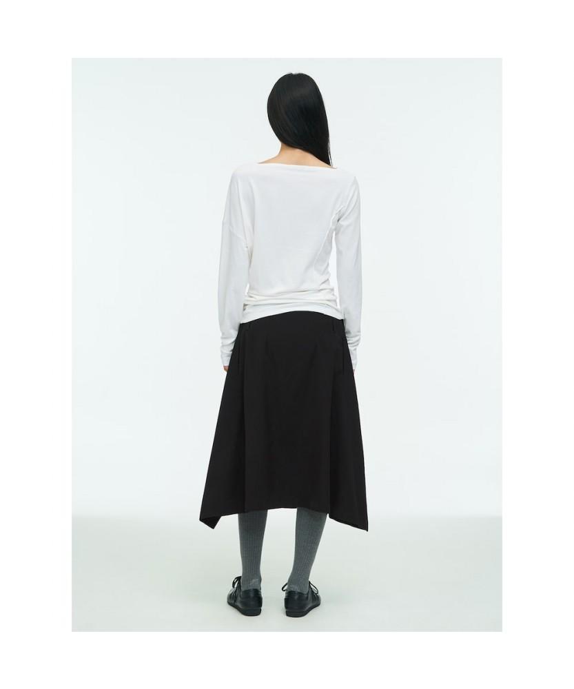 Anggae Asymmetrical Drape T-Shirt White