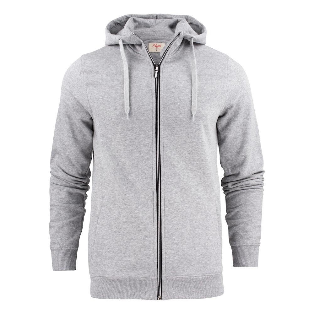 Printer Mens Overhead Melange Full Zip Hoodie