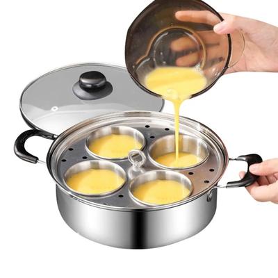 Dampfgarer Eierpochierer Edelstahl Dampfgarer Pochierter Eierbereiter Topf Eierpochierpfanne Kochtopf Küchenkochtopf Werkzeuge