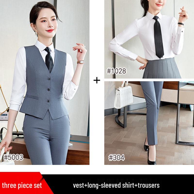 Women's Formal Vest Set 2024: Two-Piece Professional Workwear Suit for Spring and Autumn