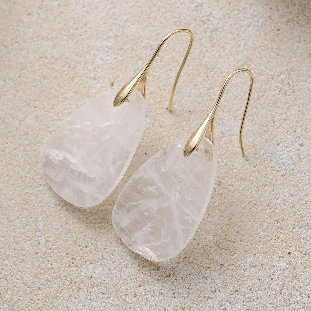 High End Tianhe Stone Pendant Earrings with Elegant Geometric Shapes, Popular European and American Jewelry Accessories