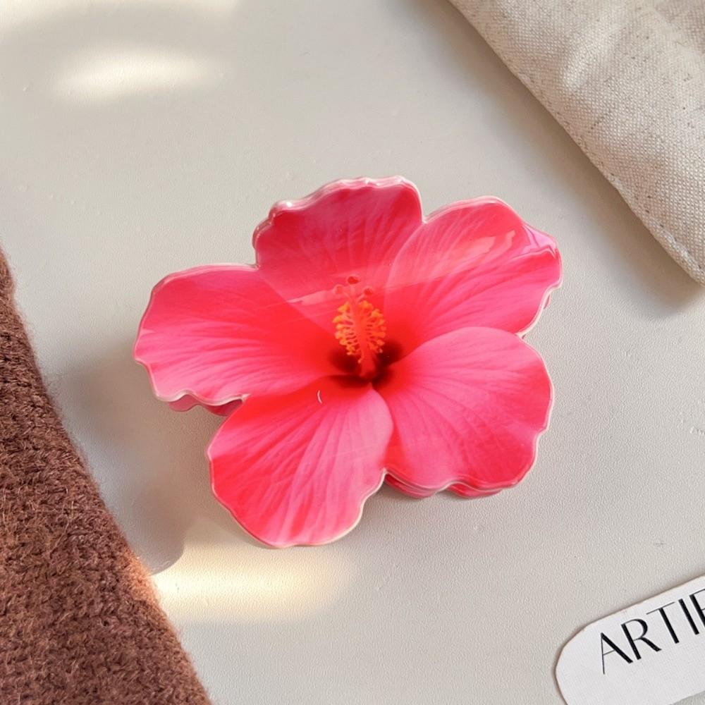 Double-sided Printing Hibiscus Flower Hair Claw Hawaiian Flower Hair Clip  Beach Style 2