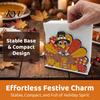 Rustic Thanksgiving Centerpiece Gnome Turkey Napkin Holder, Wooden Table Storage Rack, Shaped Tissue Organizer Autumn Holiday Tabletop Holder