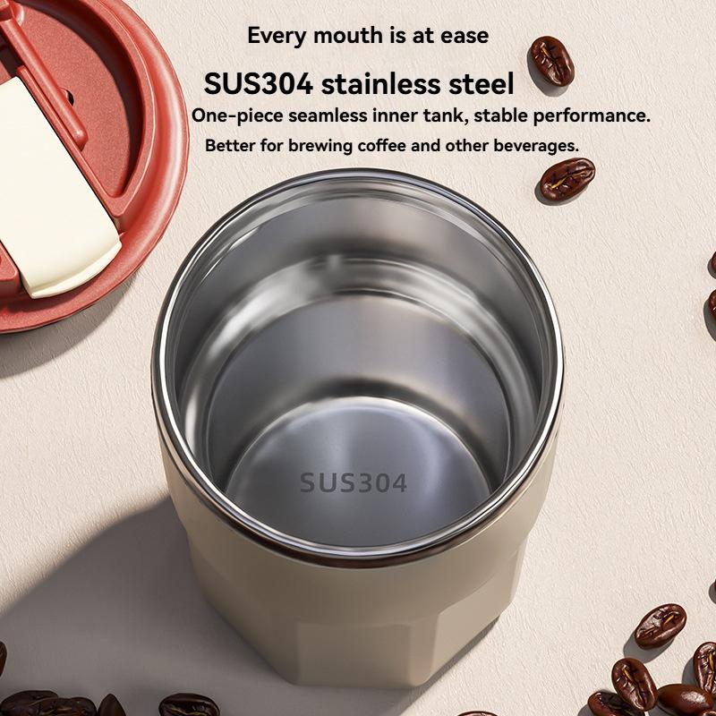480ML Double-Walled Insulated Milk Coffee Cup Anti Scalding Drinking Cup Stainless Steel Thermal Bottle  Reusable Insulated Cup