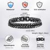 Vintage Men's Chunky Chain Bracelets,8/10/12mm Retro Grey Stainless Steel Cuban Chain Wristband,Rock Punk Classic Jewelry Gifts