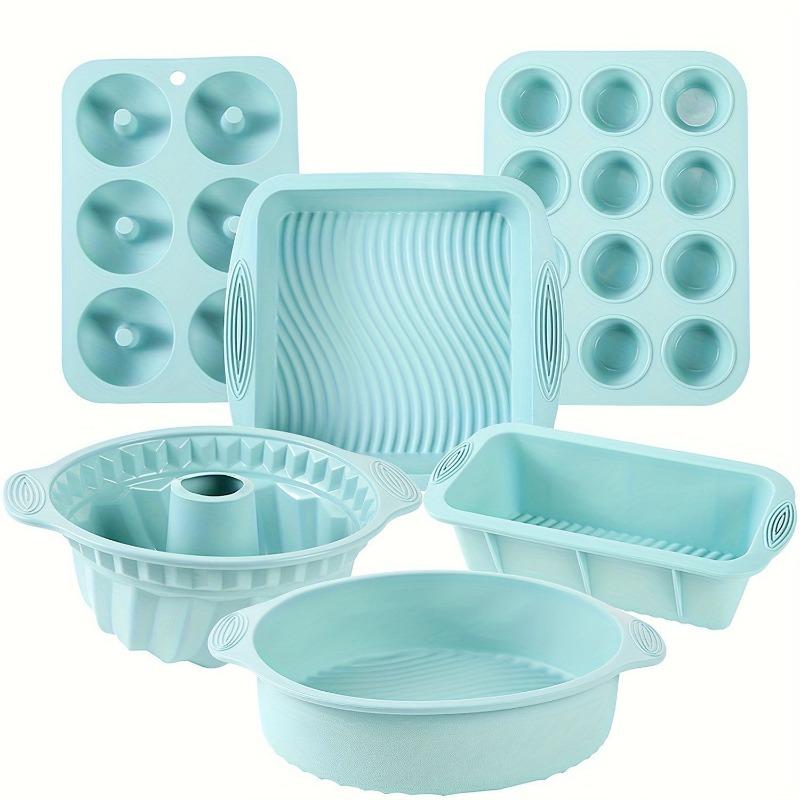 Silicone cake mold six-piece set food grade silicone round cake shop kitchen baking silicone cake mold