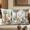 Cute Forest Animal Printed Cushion Covers For Home Decor Polyester pillowcase, sofa decorative cushion cov Headboard Pillow