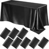 8-Pack Elegant Satin Tablecloths 259x145 Cm Rectangular Polyester Smooth Fabric Tablecloth for Party Wedding Banquets Decoration