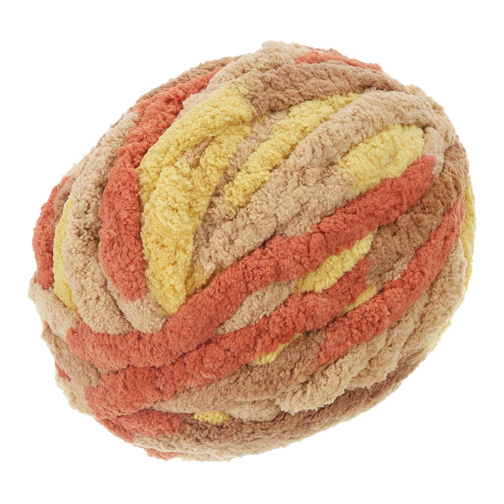 Chunky Yarn Polyester Blanket Yarn Hand-knitted DIY Thick Chenille Yarn for Crocheting Blankets Bags Hats 27m X 2cm Mixed Color