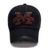 Zhen Yueqi Men's Distressed Embroidered Baseball Cap - Casual Outdoor Washed Sun Hat