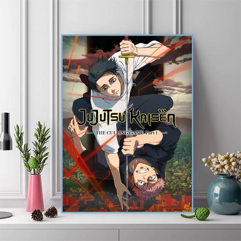 Jujutsu Kaisen Character Group Pattern 3pcs 100% Round Full Drill 5D DIY Diamond Painting Embroidery Cross Stitch Rhinestone Décor