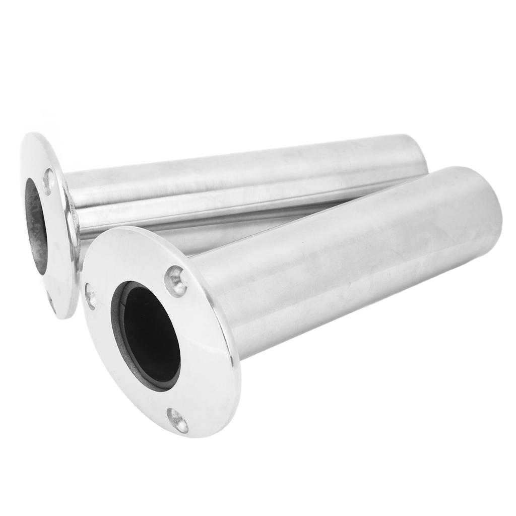 2Pcs Fishing Rod Holders Support Stainless Steel Heavy Duty Fishing Pole Holders with Draining Tube Liner 90 Degree for