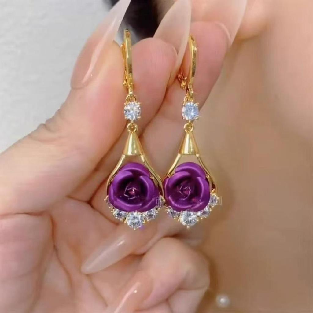Korean-Style Elegant Rhinestone Ball Earrings - Versatile, Fashionable, and Ultra-Shiny Design.