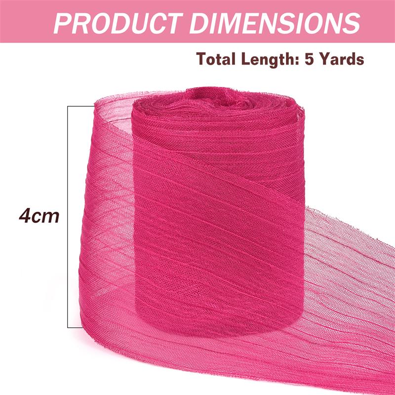 Straight Wrinkled Yarn Ribbon Chiffon Wedding Wrinkle Mesh Accessories Bright Silk Wrinkle Gift Box Flower Bundle Packaging