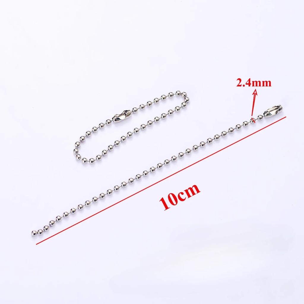 50-300 Strings Round Ball Bead Chains Length Keychain Tag Bulk Chains with Connector for DIY Pendant Jewelry Bag Accessories