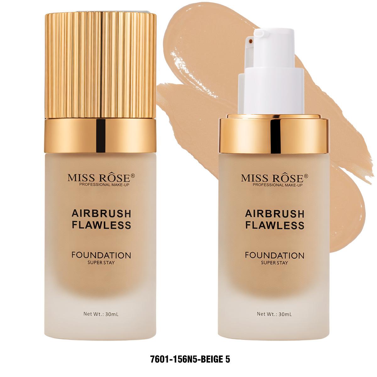 MISS ROSE Foundation für ölige Haut Natürliches Finish Wasserfest Langanhaltend Beige 5