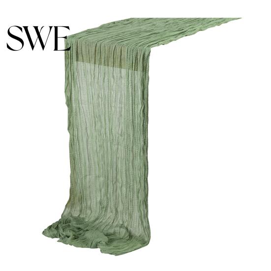 Rustic Table Runner Tablecloth Soft Washable Non-Fading Hand-dyed Wedding Party Decoration