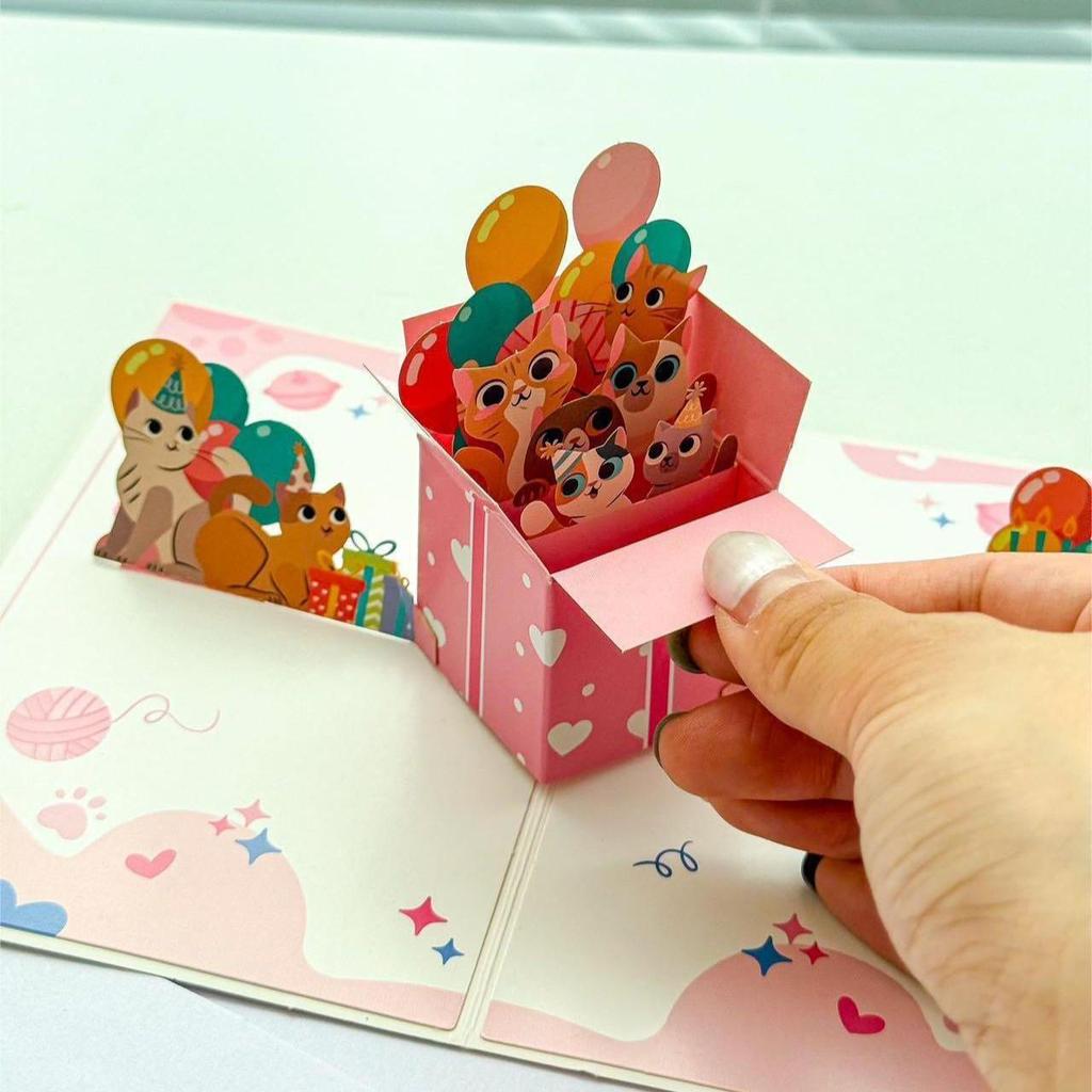 Teacher’s Day 3D Cartoon Greeting Card for Birthdays, Qixi, and Christmas with Postcard and Envelope