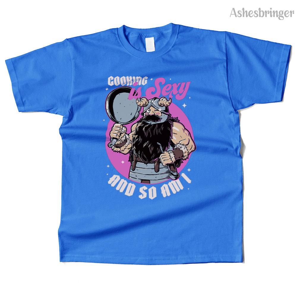 Mens Cotton Cooking Dwarf Graphic Funny T Shirt Street Casual Style Tee for Men and Women