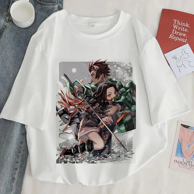 Demon Slayer Printed T-Shirt Harajuku Women's Aesthetic Top T-Shirt Japanese Casual Anime Ullzang Women's T-Shirt Summer T-Shirt
