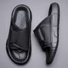 Velcro Korean Version of Platform Slippers, Men's One-word Drag Casual Sandals, Stepping On Shit
