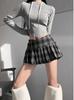 Hoge Taille Retro Geruite Geplooide A-lijn Minirok: Trendy Lente/Zomer Stijl
