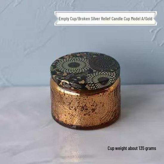 Embossed Glass Jar: DIY Flameless Scented Candle Cup with Colored Pattern