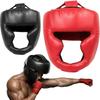 Full-Covered Thickened Leather Boxing Helmet Adult Karate Muay Thai Training Head Protector Gym Taekwondo Guard