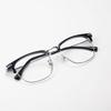 Men's Ultralight Browline Titanium Eyeglass Frame with Anti-Blue Light Lenses, Prescription-Ready