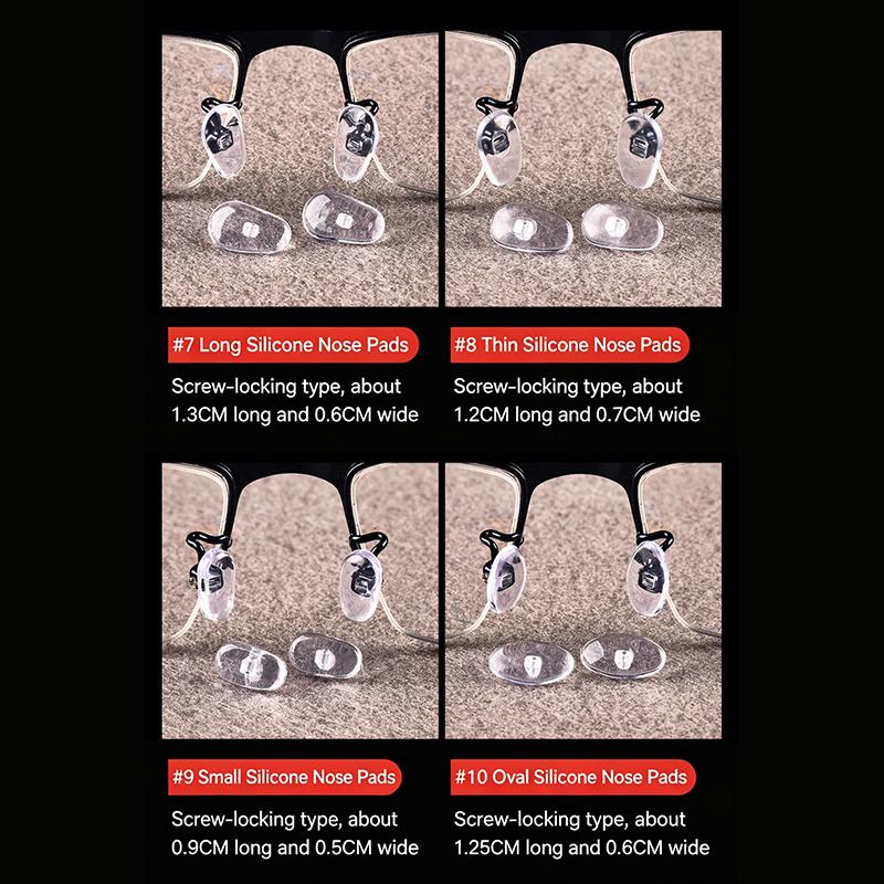 1Set Eyeglasses Nose Pads With Screwdriver Soft Silicone Air Chamber Glasses Anti-slip Nose Pad Screw Replacement Repair Tools